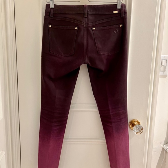 DL1961 Emma burgundy ombré waxed skinny jeans - Picture 6 of 8